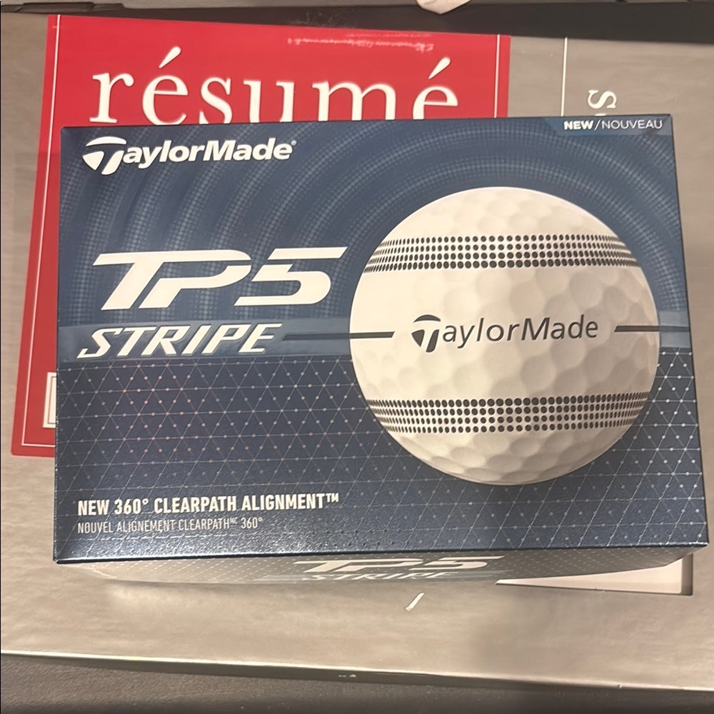 TaylorMade TP5 Stripe Golf Balls - White and Black